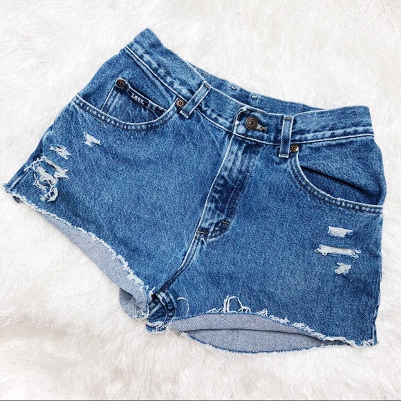 Lee Pants - Vintage Lee distressed denim shorts